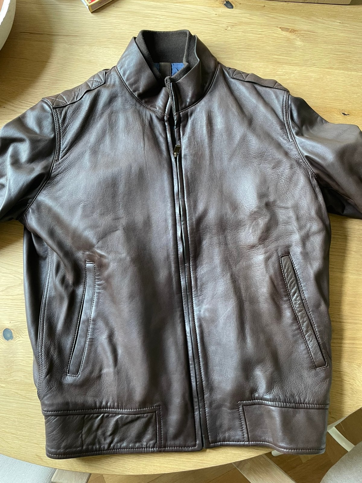 Leren jas van Massimo Dutti-vintage look, goede staat, Ophalen of Verzenden, Zo goed als nieuw, Maat 52/54 (L), Bruin