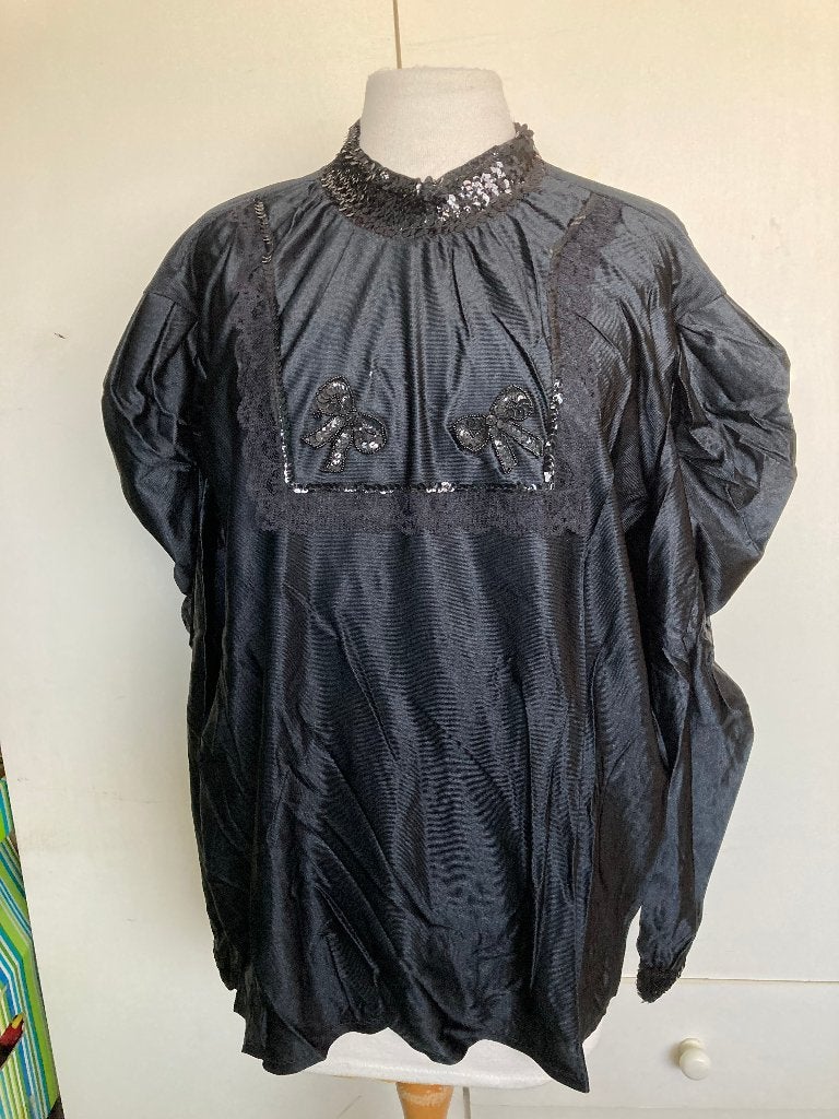 Antieke zwarte blouses met kant en lange mouw, Antiek en Kunst, Ophalen of Verzenden, Dames, Vintage antiek oud