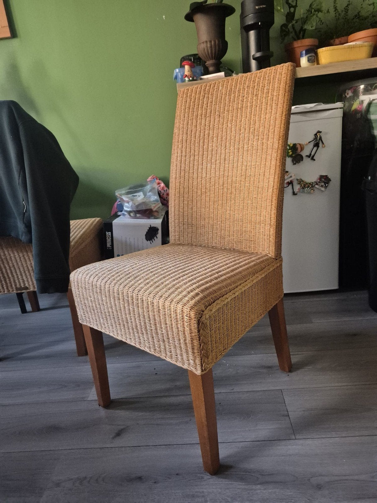 Lloyd Loom stoel - Rotan eetkamerstoel, Ophalen, Gebruikt, Bruin, Riet of Rotan