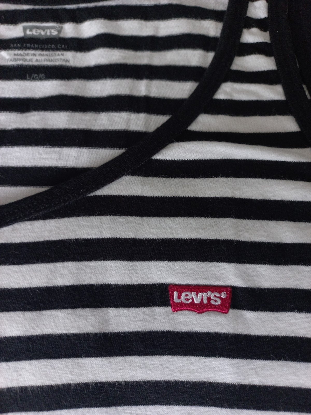 singlet top Levi's maat l zwart wit gestreept, Ophalen, Zo goed als nieuw, Zwart, Zonder mouw