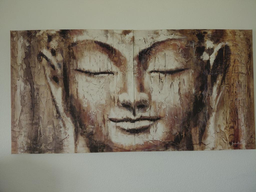 Boeddha schilderij - 2-delig canvas 160x80 cm, Ophalen