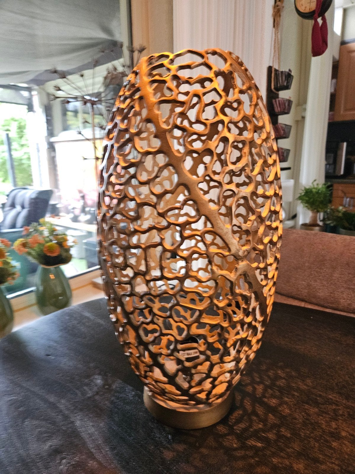 Sfeervolle tafellamp met organisch design, Ophalen, Goud, Modern, Sfeerlamp
