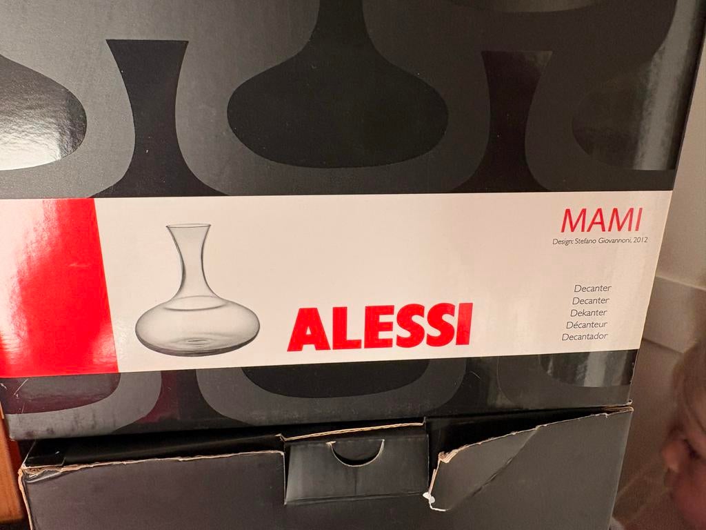Alessi Wijndecanteerkan - Stefano Giovannoni Design, Ophalen, 50 tot 75 cm, Wit, Glas