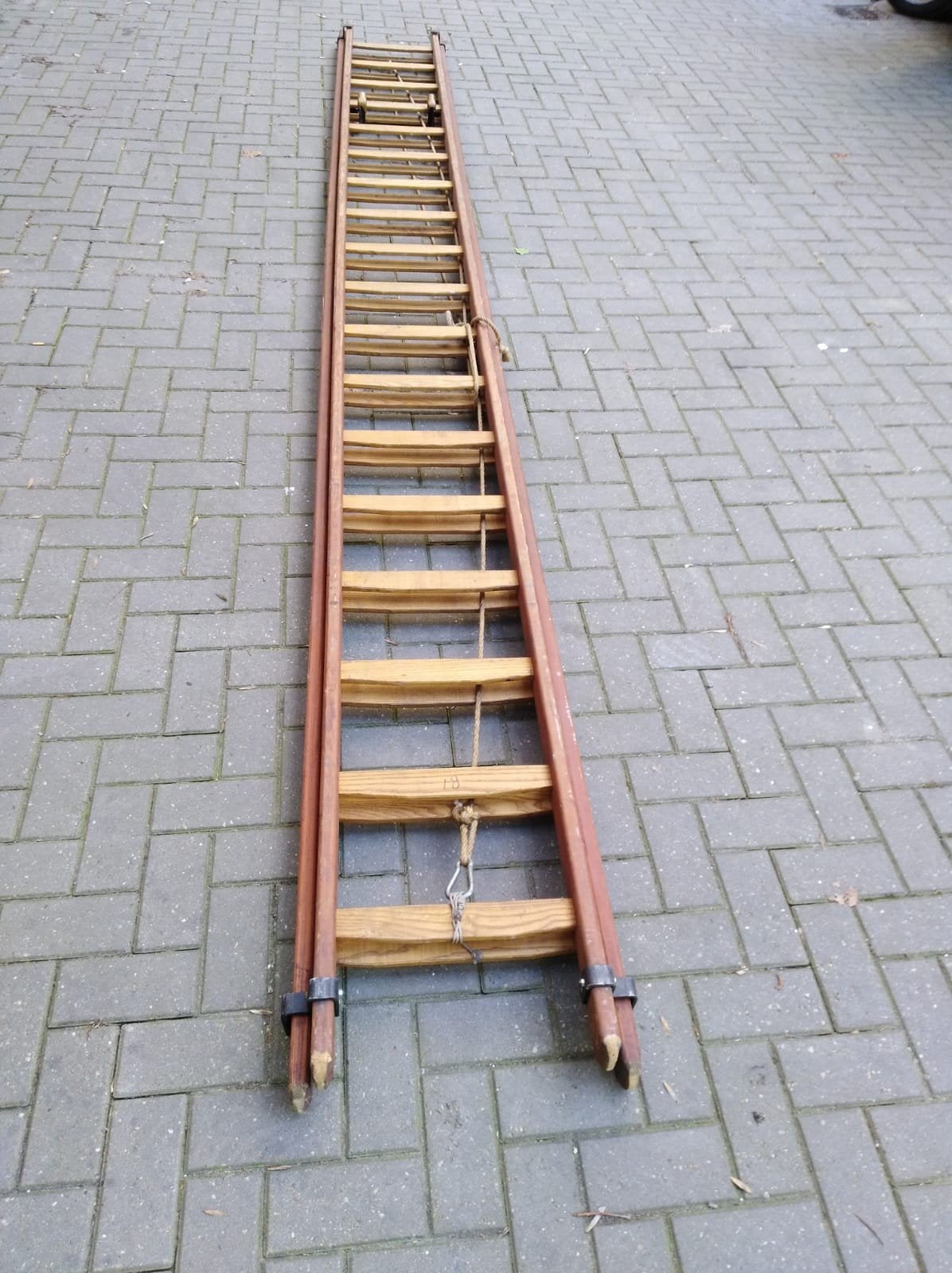 uitschuifladder 2x18 Sports, Doe-het-zelf en Verbouw, Ophalen, Zo goed als nieuw, 4 meter of meer