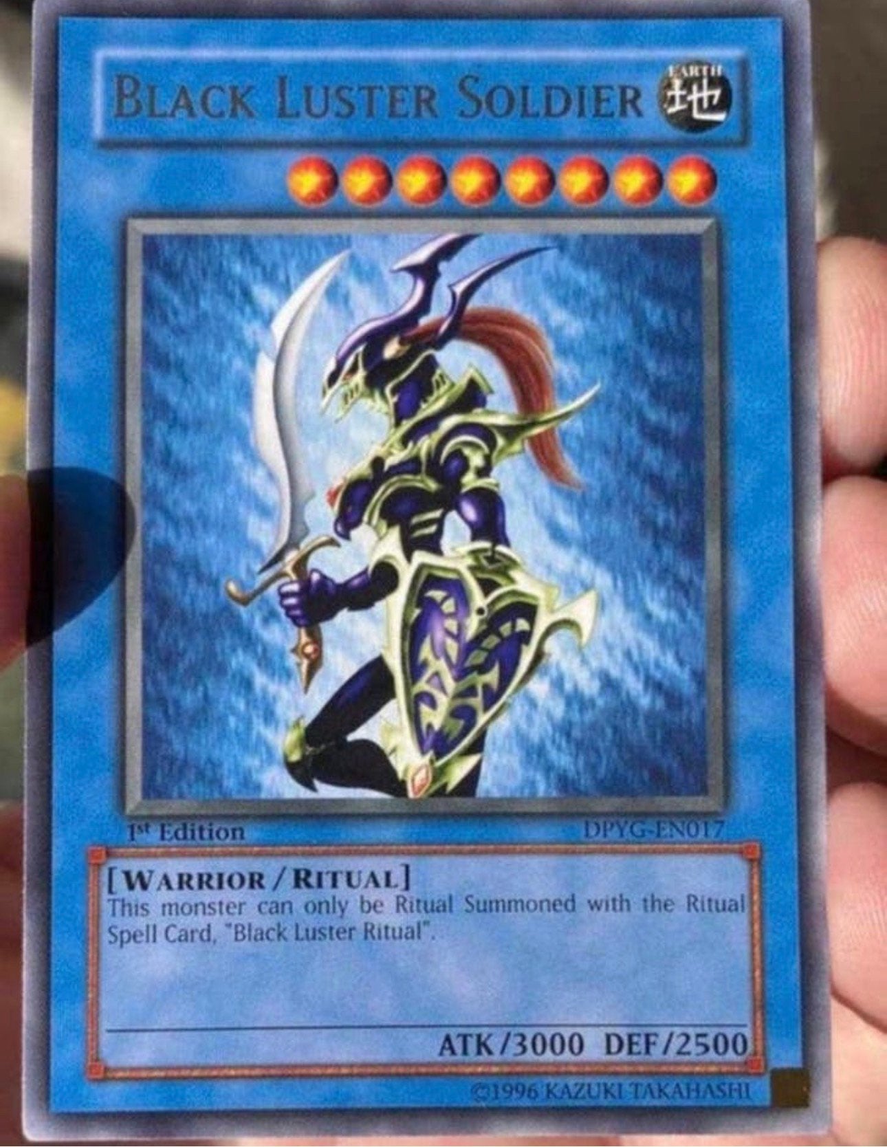 Yu-Gi-Oh! Black Luster Soldier DPYG 1st Edition !, Ophalen of Verzenden, Zo goed als nieuw, Losse kaart
