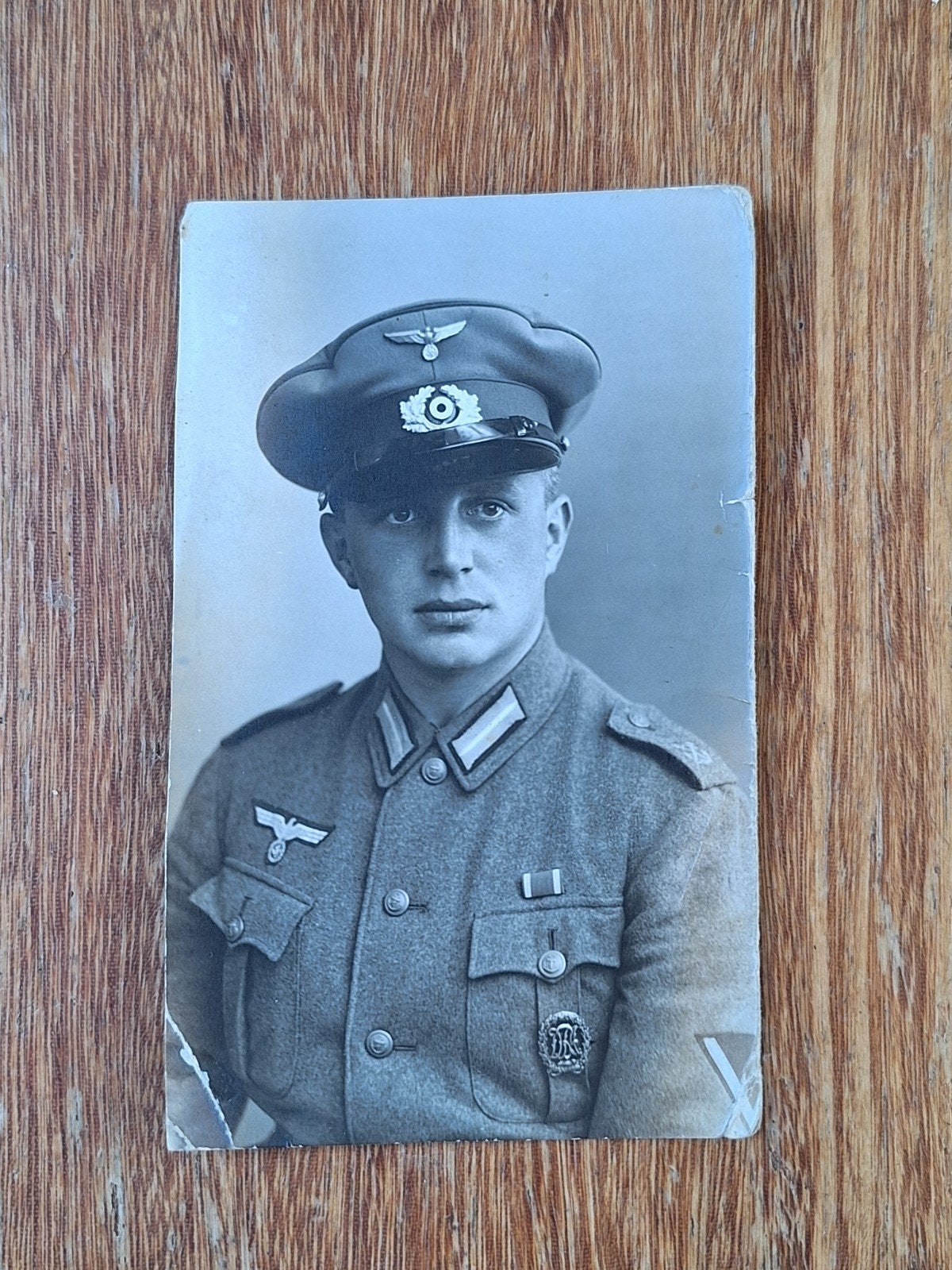 Oude foto Duitse soldaat WOII, Verzamelen, Gebruikt, Verzenden, Foto, Voor 1940