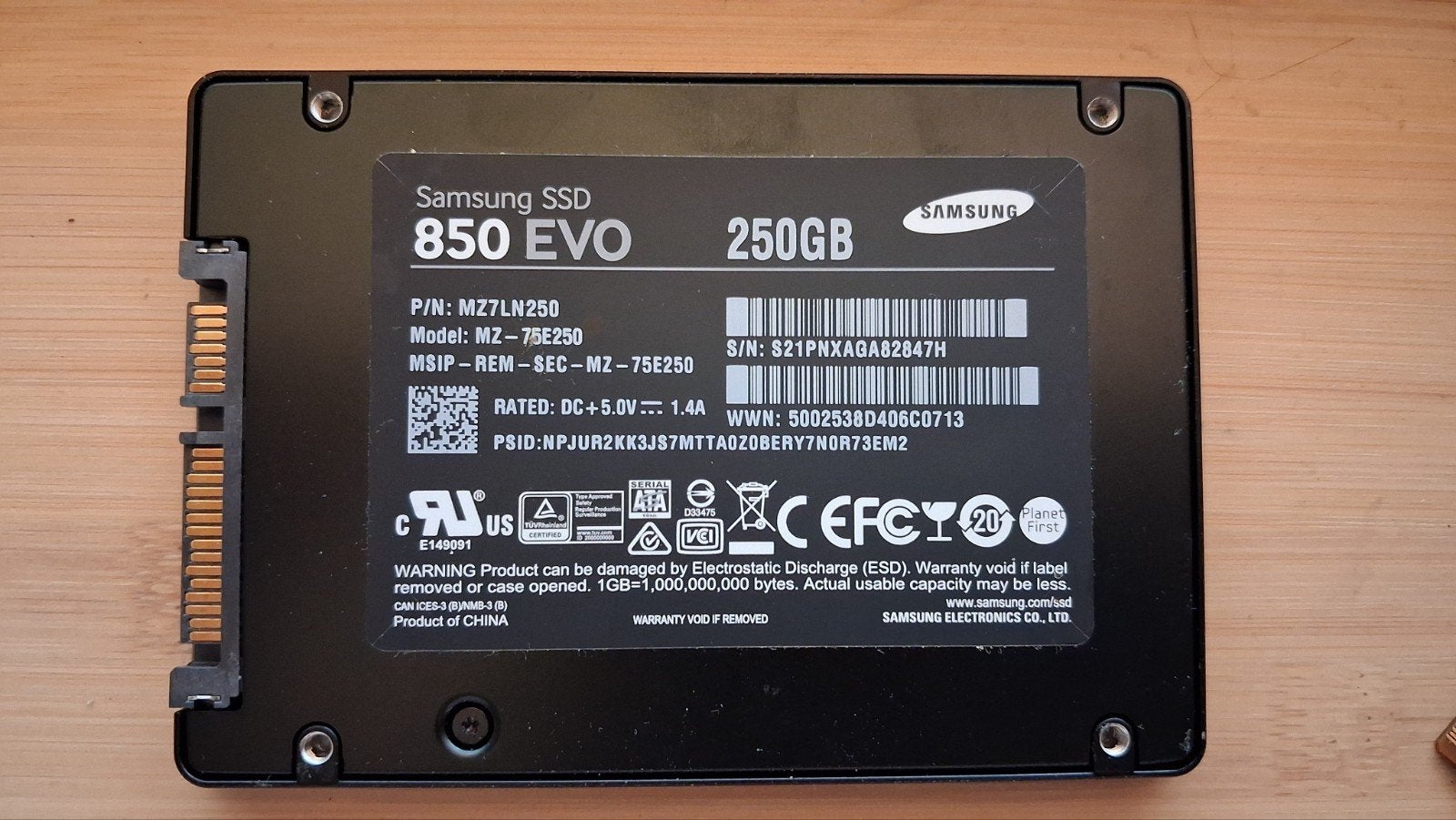 Samsung 850 EVO 250GB SSD - Snelle en betrouwbare opslag, Computers en Software, Harde schijven, Intern, Gebruikt, Server, Ophalen of Verzenden