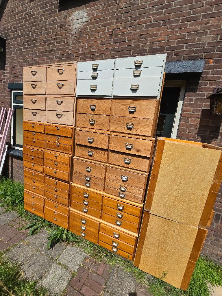 Lundia ladenblokken ladekasten apothekerskast boekenkasten, Gebruikt, 5 laden of meer, 200 cm of meer, Lundia