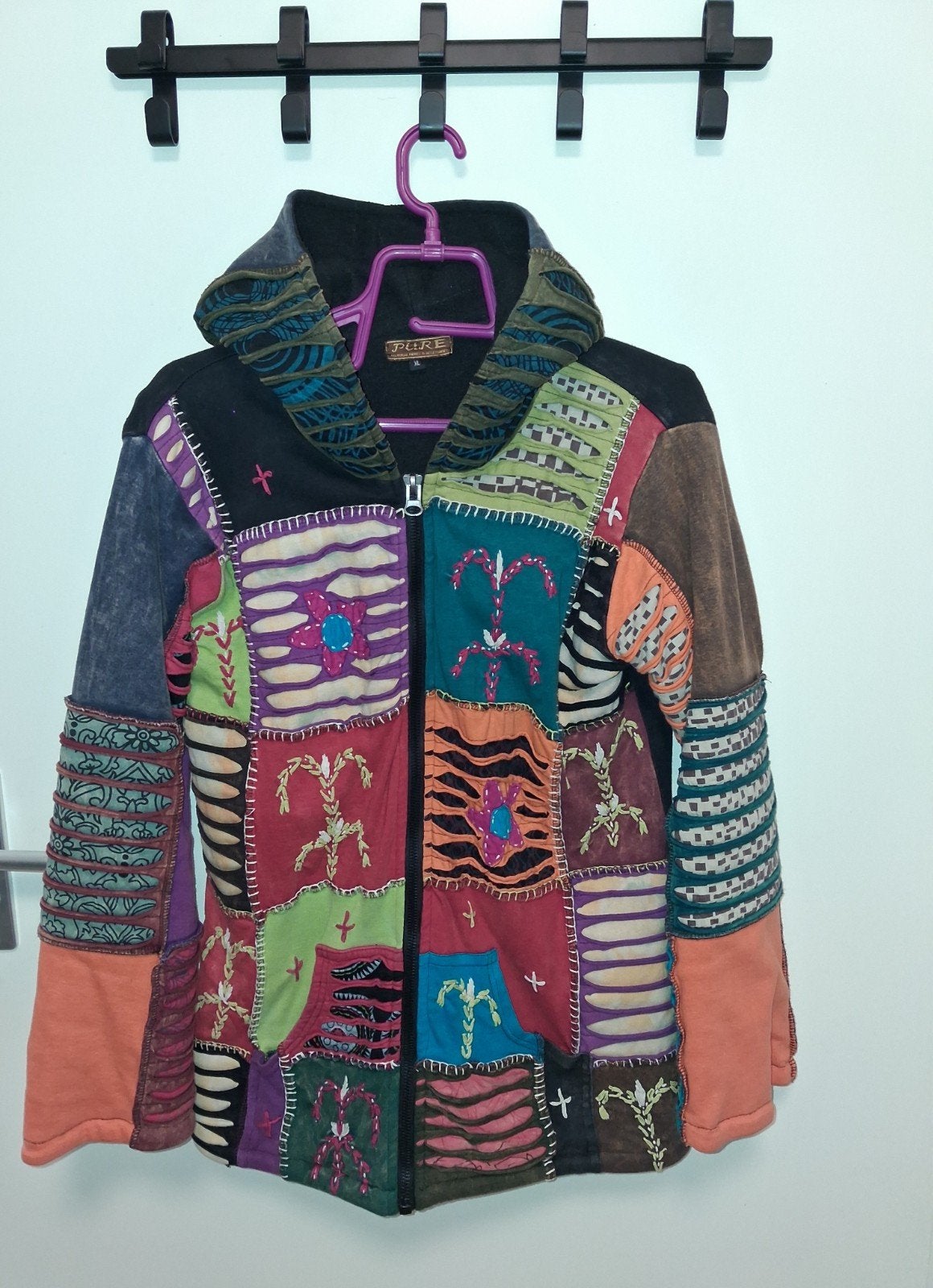 Hippie/Boho gevoerd vest uit Nepal, Pure, Ophalen of Verzenden, Gedragen, Maat 42/44 (L)