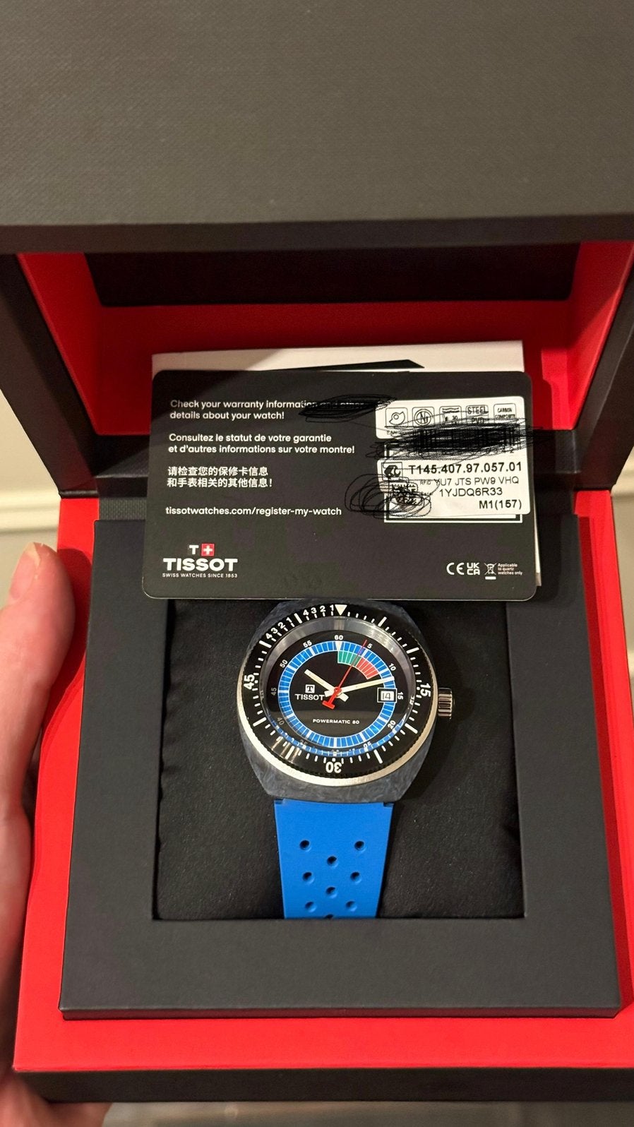 Tissot Sideral Powermatic 80 – Gloednieuw & Ongedragen, Sieraden, Tassen en Uiterlijk, Ophalen of Verzenden, Nieuw, Blauw, Jongen of Meisje