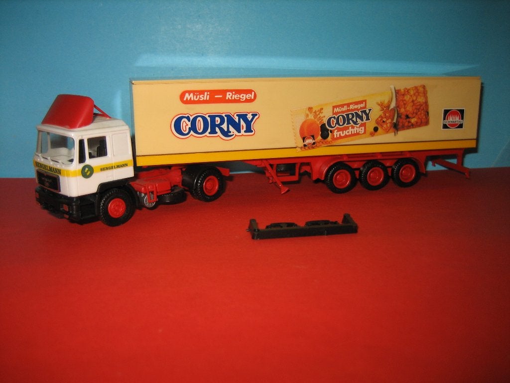Corny- Sengelmann MAN met oplegger  Herpa, Ophalen of Verzenden, Zo goed als nieuw, Bus of Vrachtwagen, Herpa