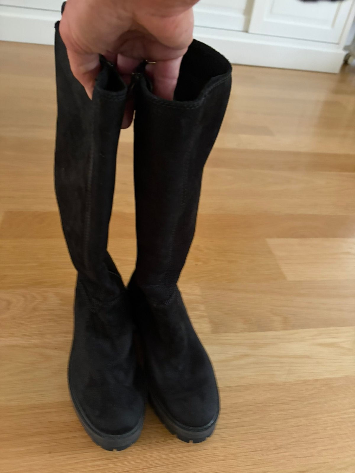Timberland zwarte kniehoge laatzen, maat 38,5, Ophalen of Verzenden, Zo goed als nieuw, Zwart