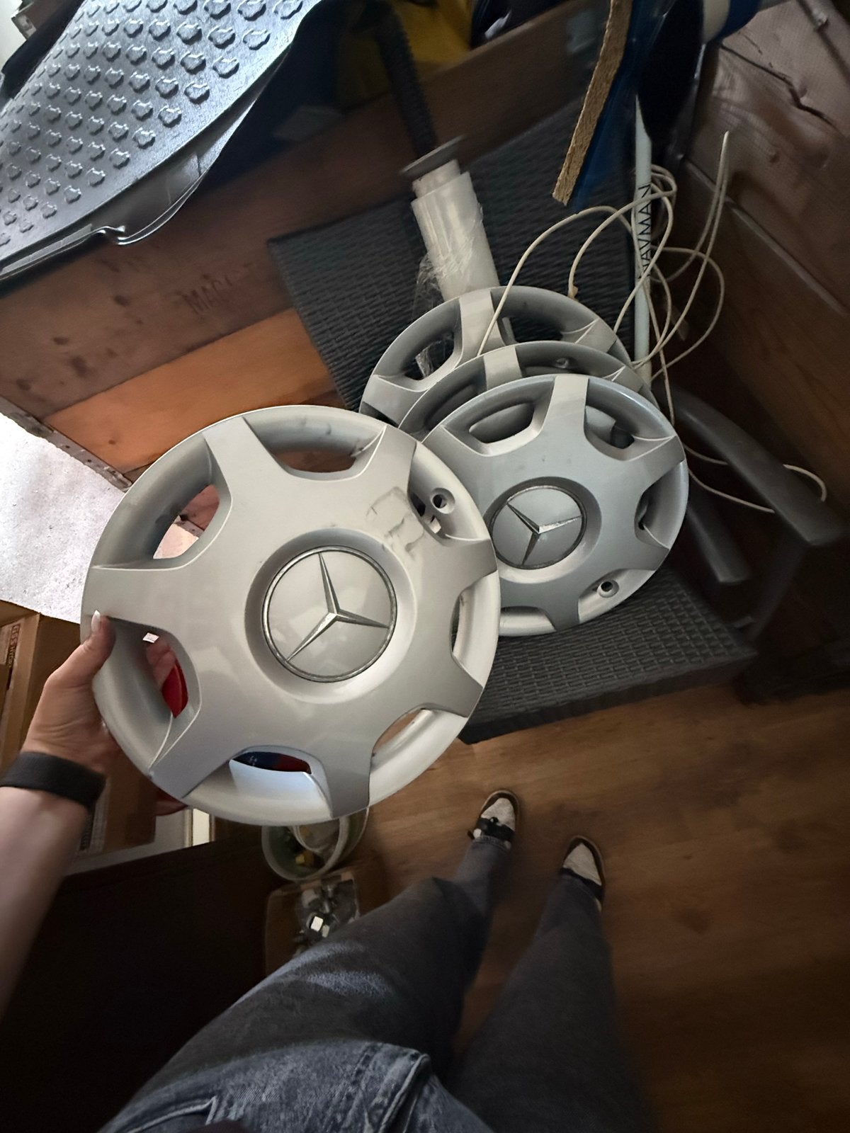 Mercedes-Benz wieldoppen - Set van 4, Ophalen of Verzenden, Gebruikt