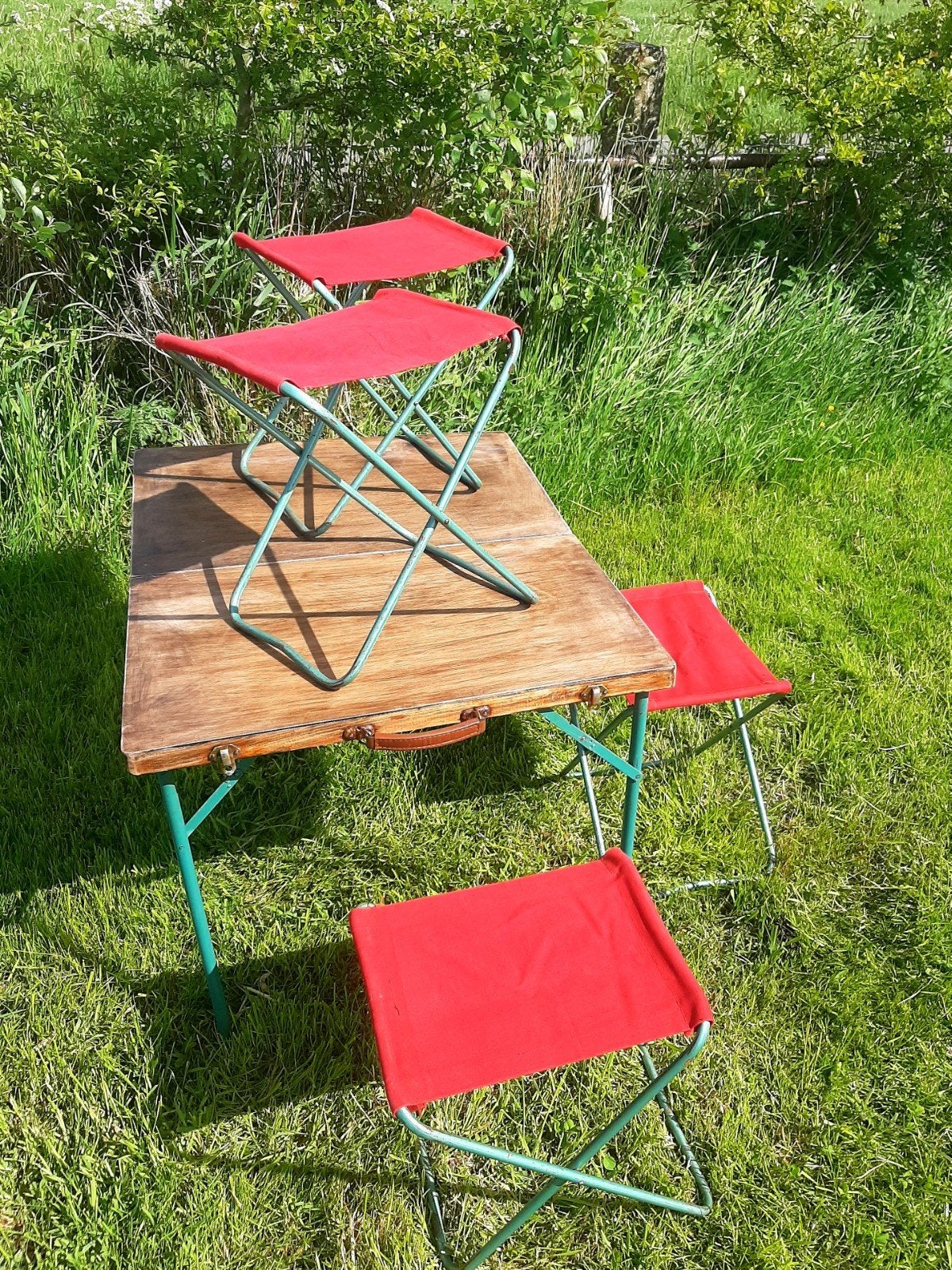 Vintage inklapbare Campingset - (50's / Deens, Antiek en Kunst, Curiosa en Brocante, Ophalen of Verzenden