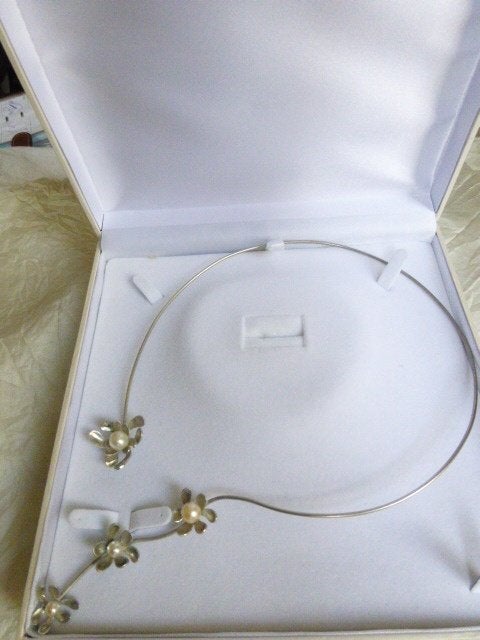 Design Collier 925 Zilver echte zoutwater Parels, Ophalen of Verzenden, Zo goed als nieuw, Met edelsteen, Zilver