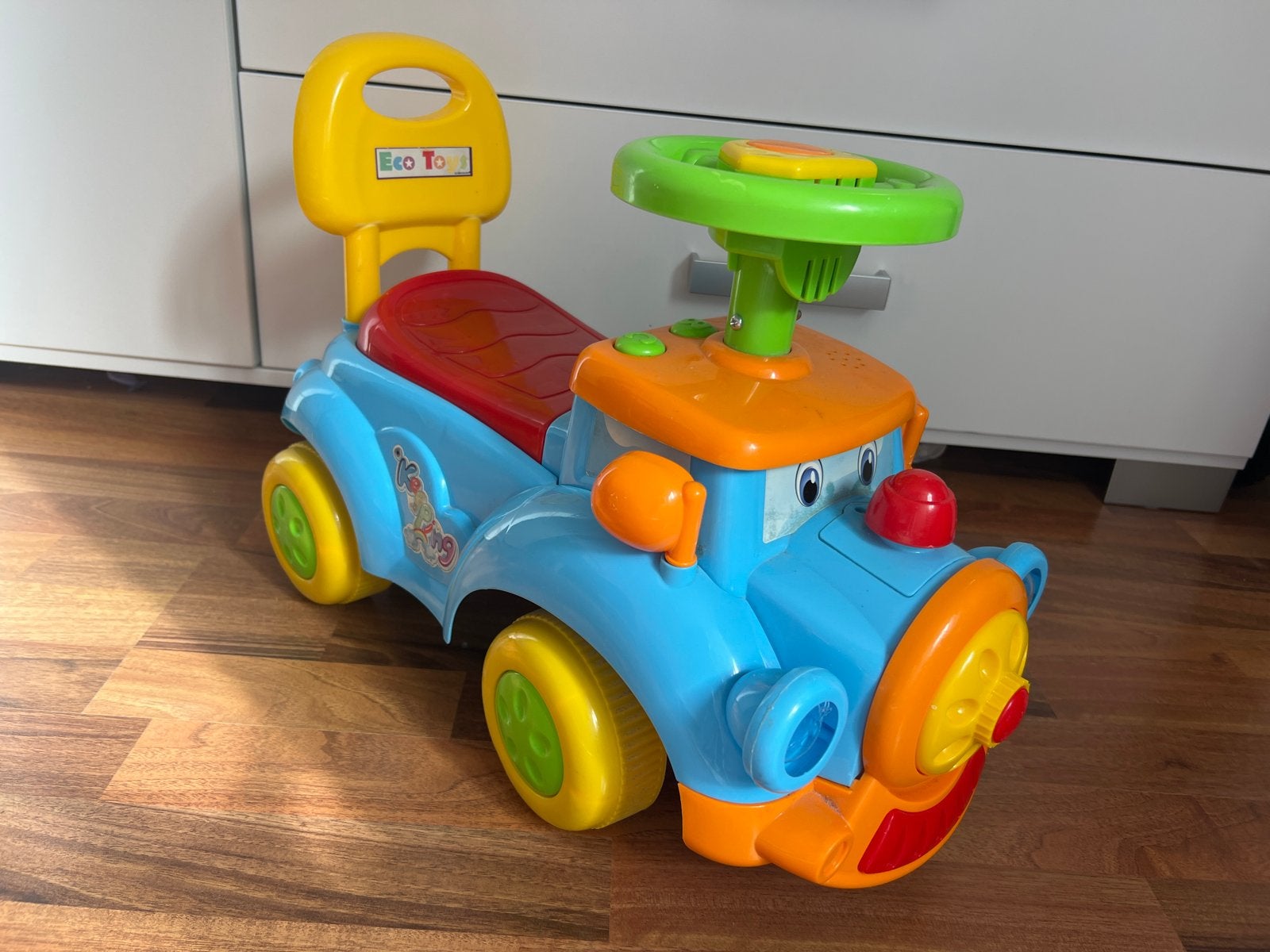 Eco Toys Loopauto Trein - Blauw/Oranje, Ophalen, Gebruikt, Loopvoertuig