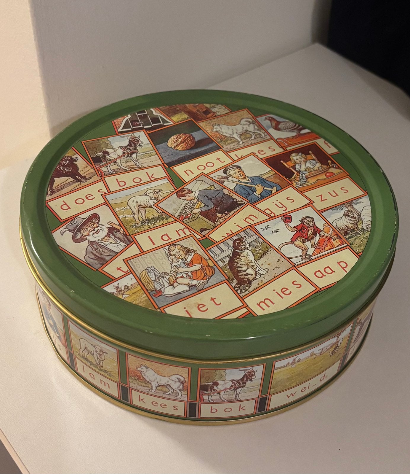 Vintage Aap Noot Mies grote koektrommel/blik jaren ‘90, Verzenden