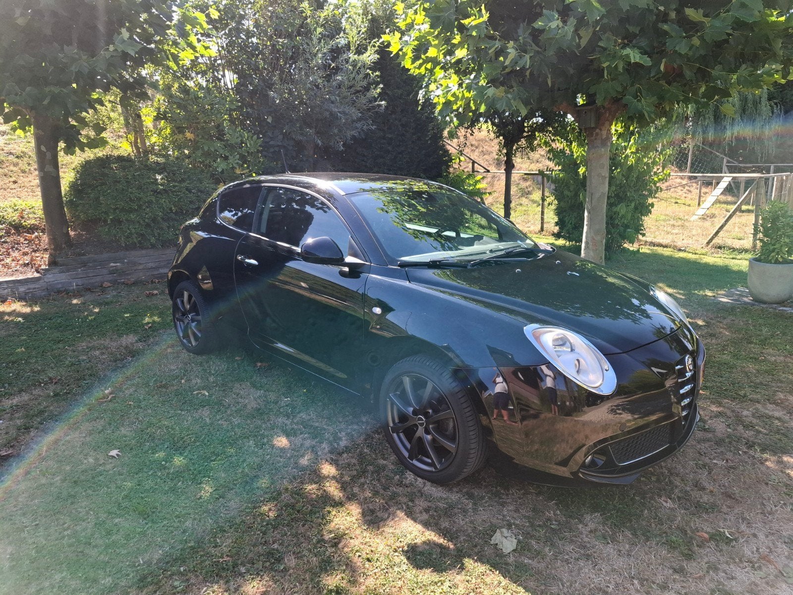Alfa Romeo MiTo 1.4 Turbo 88KW 2009 Zwart, Auto's, Voorwielaandrijving, Stof, Zwart, 4 cilinders