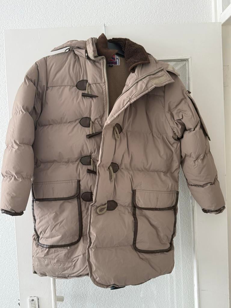 Warme Kinderjas met capuchon en toggles - Beige, Ophalen of Verzenden, Gebruikt, Jongen of Meisje