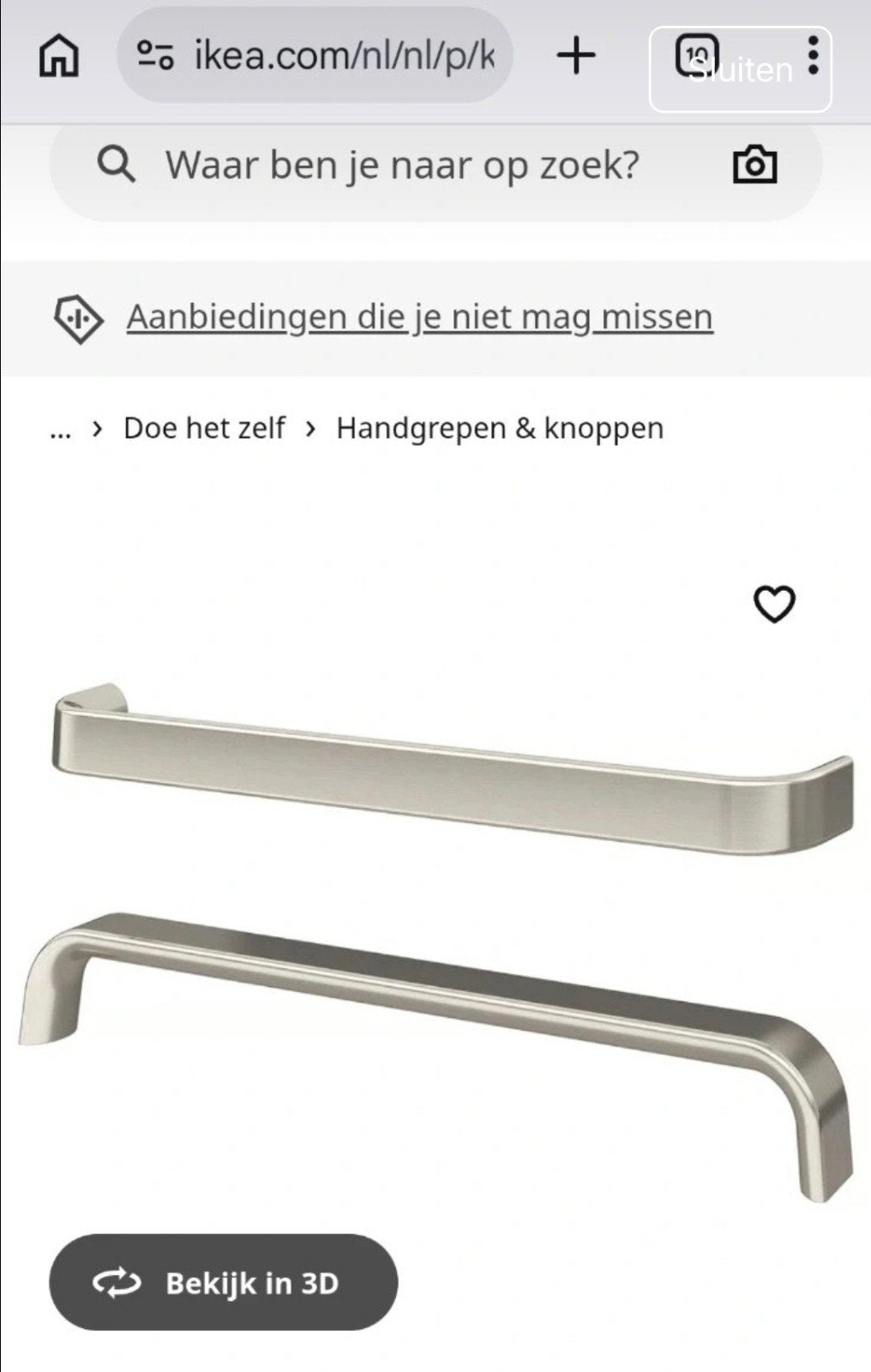 Handgrepen nieuw in doos, Minder dan 50 cm, Verzenden, Nieuw, Minder dan 25 cm