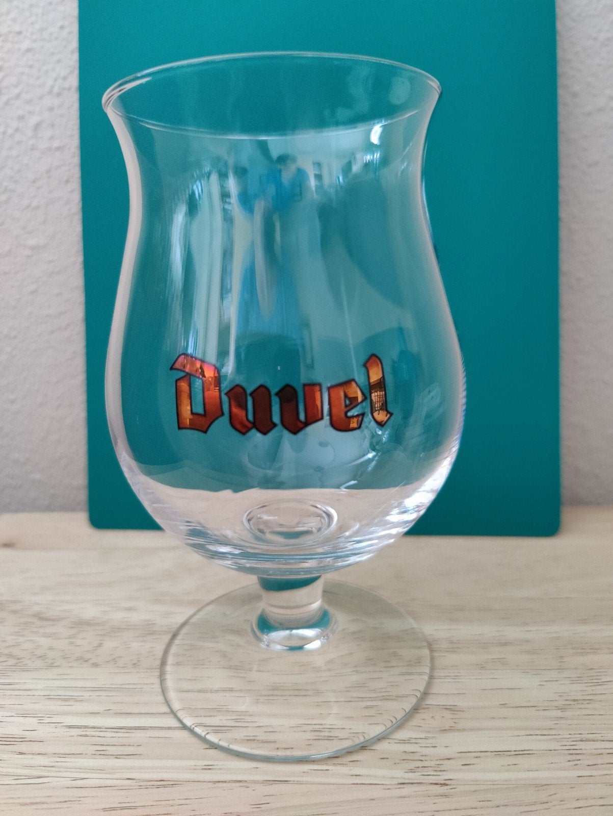 Prachtig bierglas van Duvel met goudkleurige letters, Verzamelen, Verzenden, Zo goed als nieuw, Glas of Glazen, Duvel