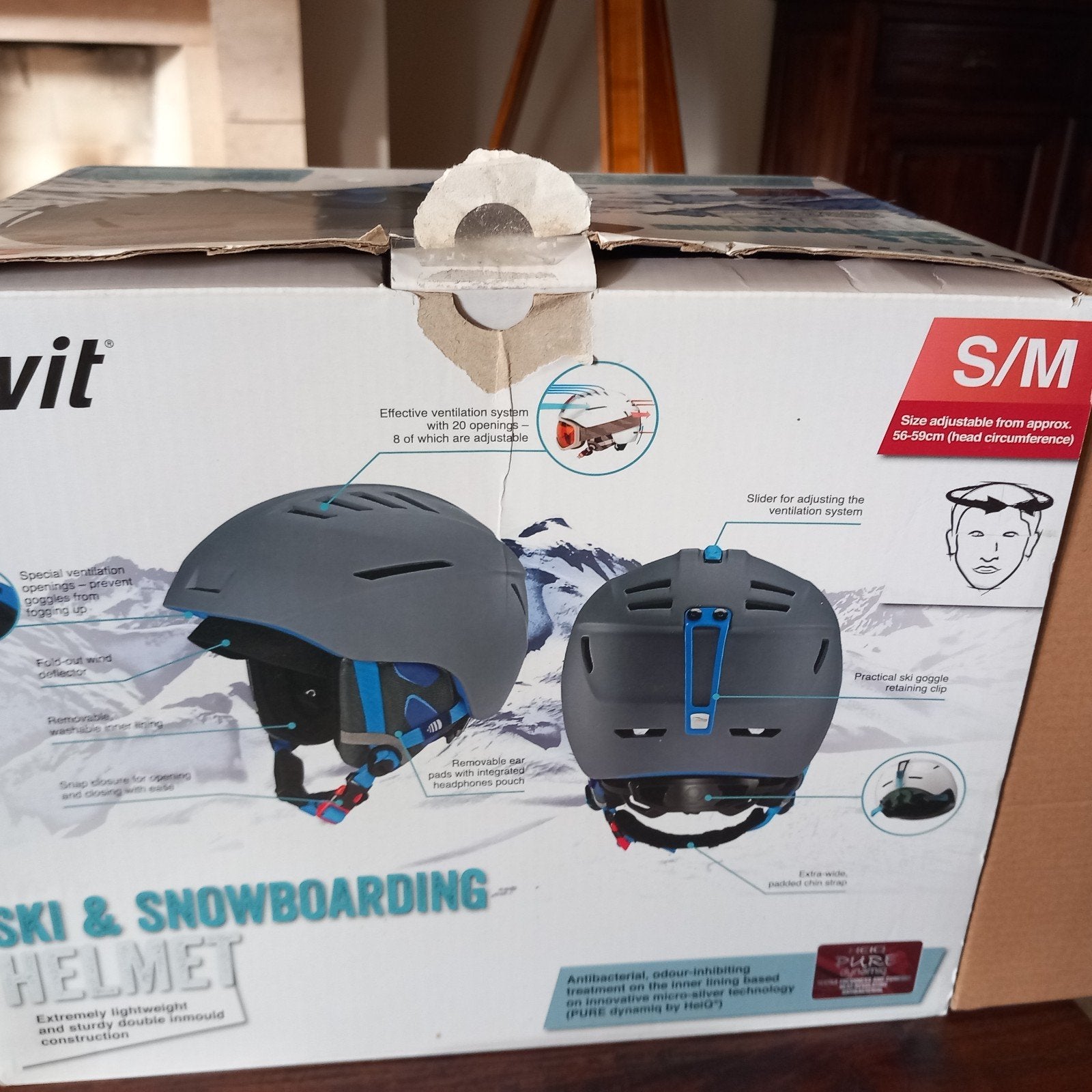 Crivit Ski- en Snowboardhelm met skibril - maat S/M, Overige typen, Zo goed als nieuw, Skiën, Minder dan 100 cm