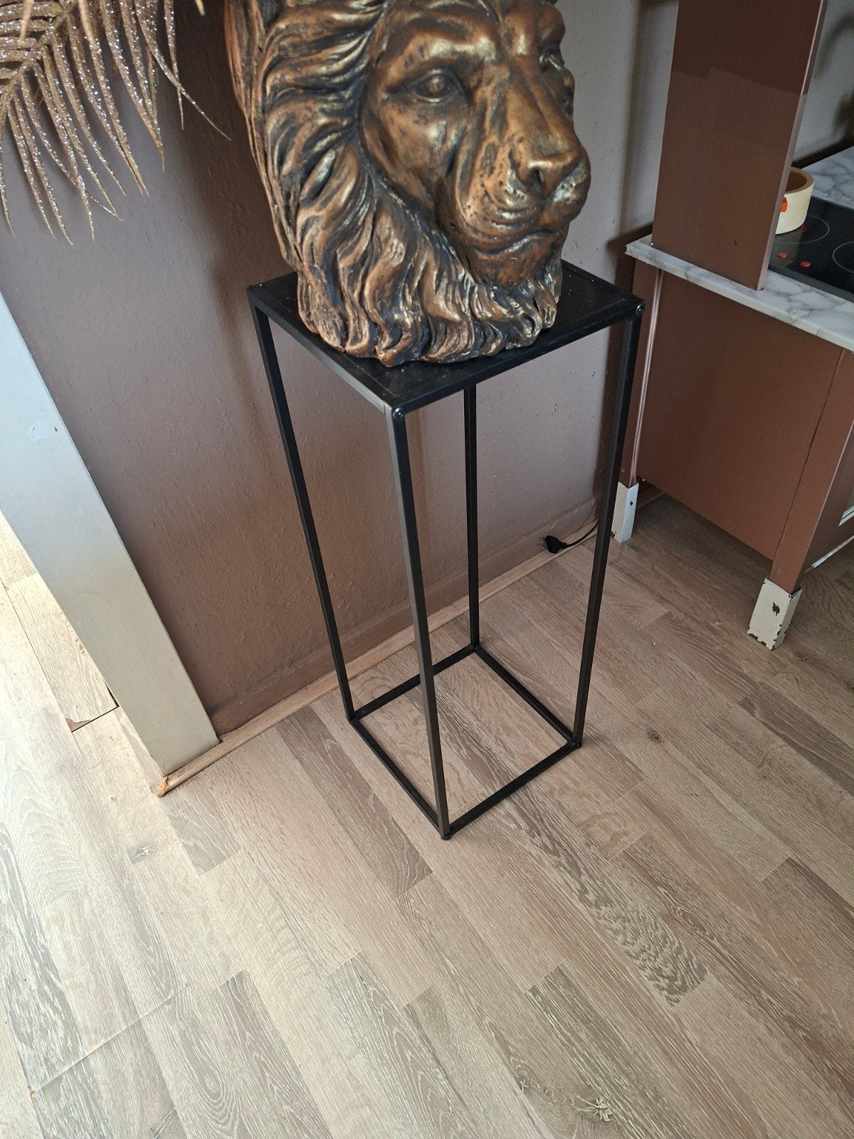Zwart metalen plateau / plantenstandaard, Ophalen of Verzenden, Gebruikt, Zwart, Metaal