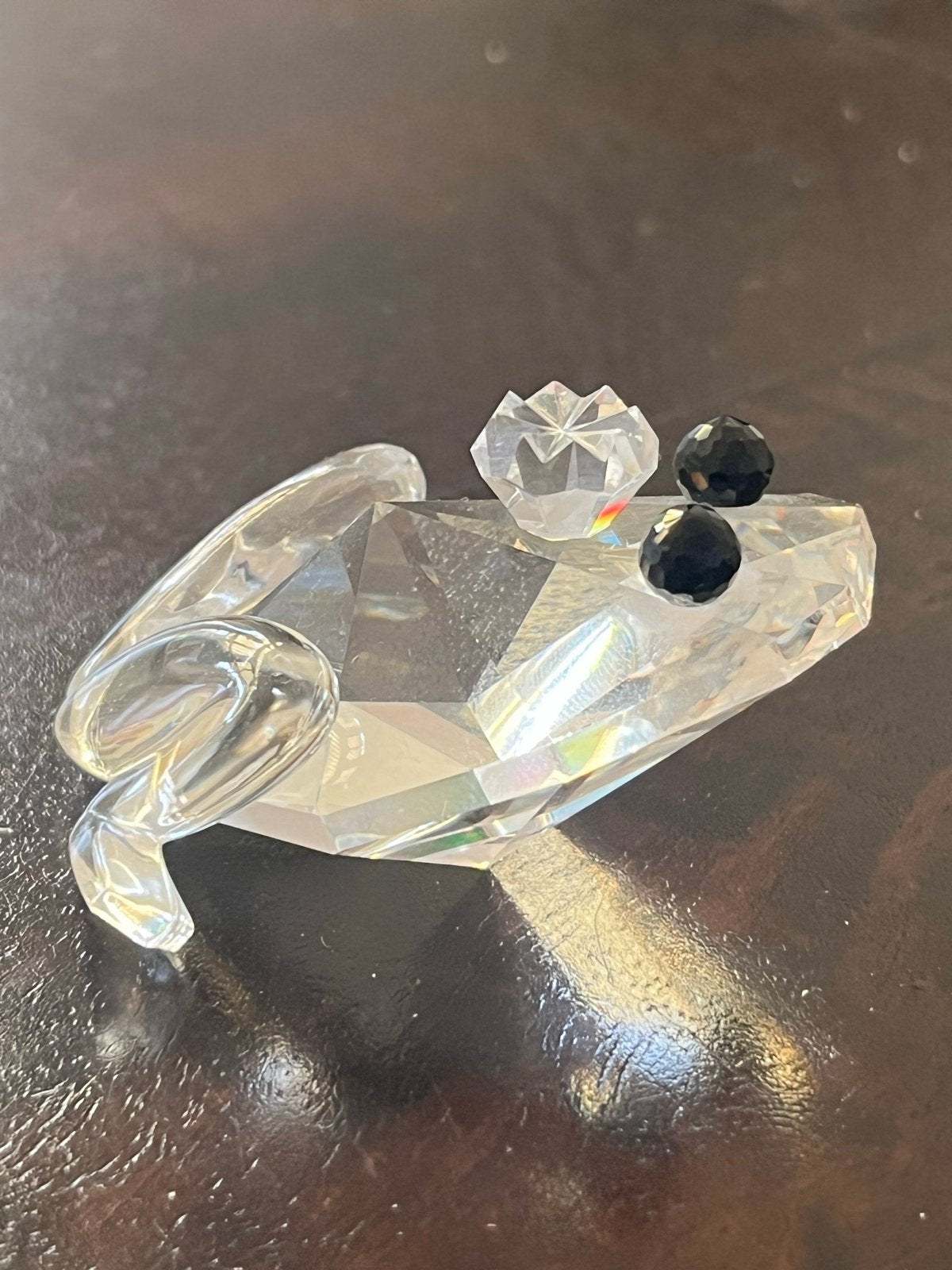 Swarovski Kristal Kikker met Zwarte Ogen - Decoratie, Ophalen of Verzenden, Zo goed als nieuw