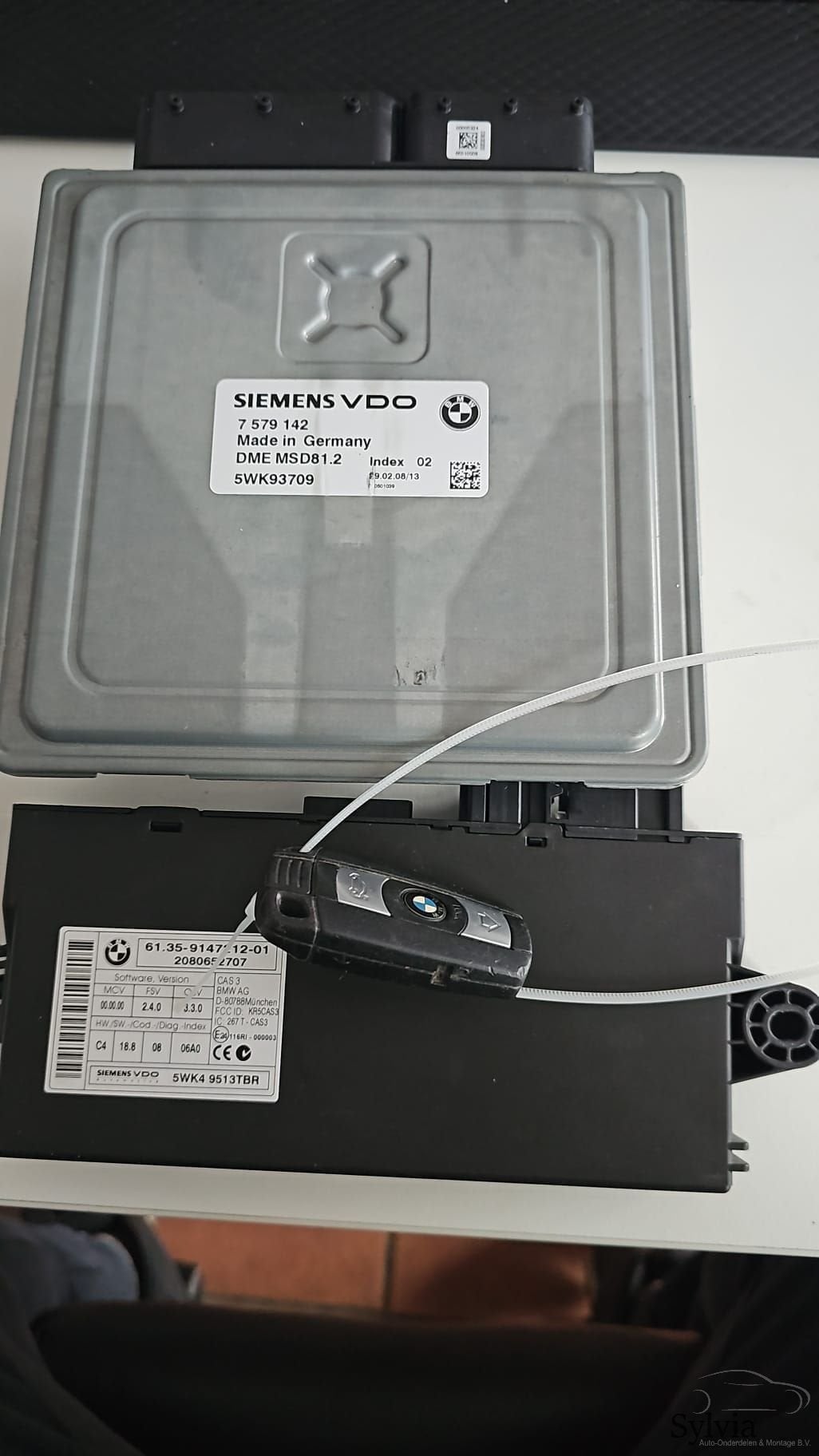 Startset Contactslot + ECU CAS BMW 1 Serie 120i N43  7579142, Gebruikt, -, -, Ophalen of Verzenden