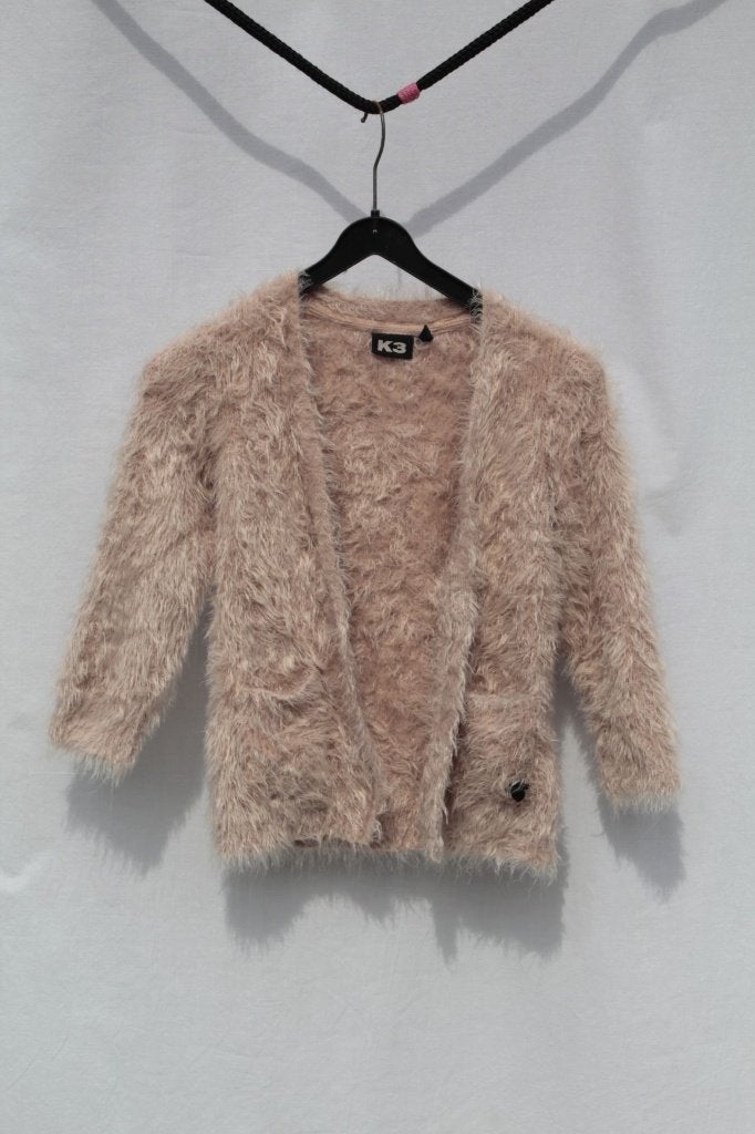 Gaaf roze pluisvest.Mt 110.Merk K3, Meisje, ., Trui of Vest, Ophalen of Verzenden