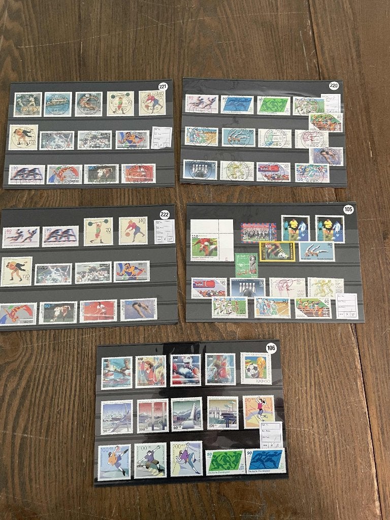 postzegels Duitsland sport op 5 kaarten, Verzenden, 1990 tot heden