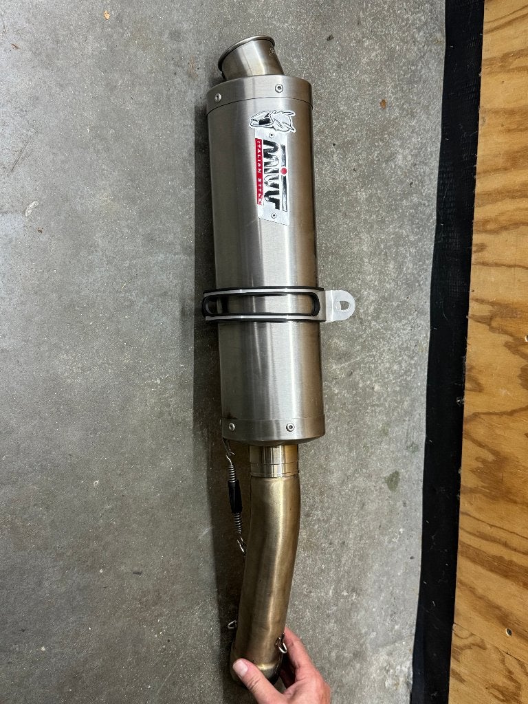 MIVV Oval RVS Uitlaat Aprilia RSV 1000 Slip-on ME062, Motoren, Ophalen, Gebruikt