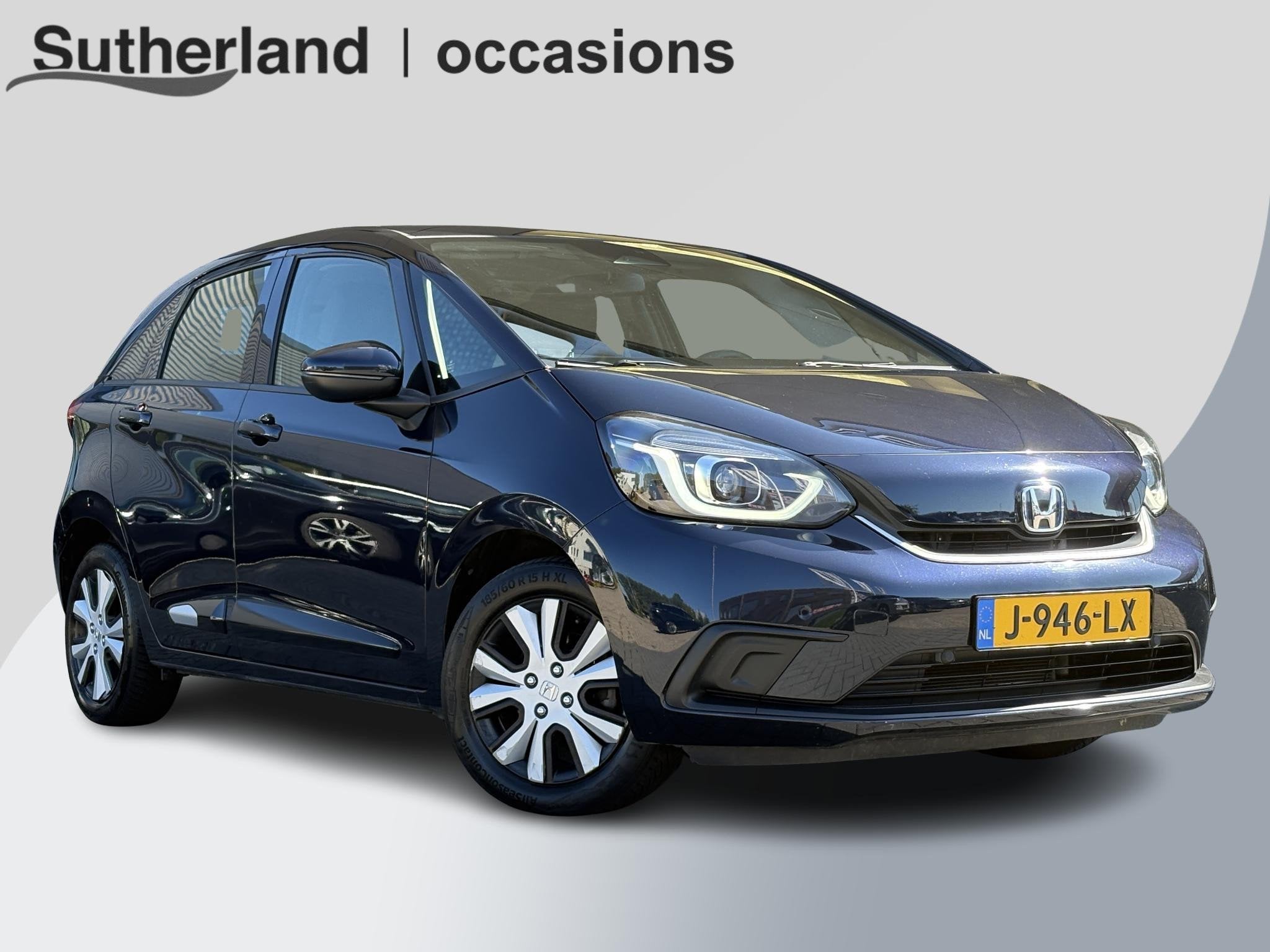 Honda Jazz 1.5 e:HEV Elegance | Stoelverwarming | Cruise con, Auto's, Honda, Euro 6, Blauw, Leder en Stof, Origineel Nederlands