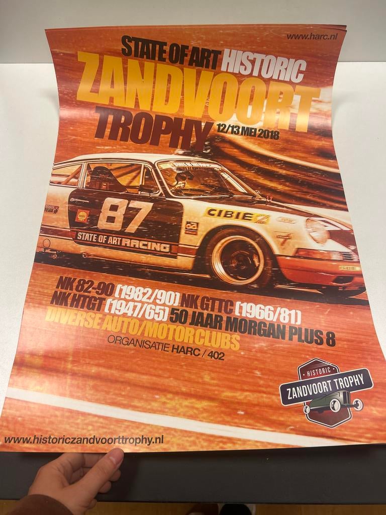 Historic Zandvoort Trophy 2018 Race Poster, Verzamelen, Ophalen, Rechthoekig Staand, Zo goed als nieuw, Sport