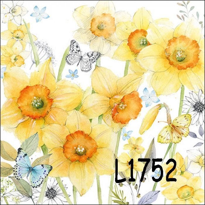 Servetten decoupage/bullet journal - narcissen L1752, Verzenden, Nieuw