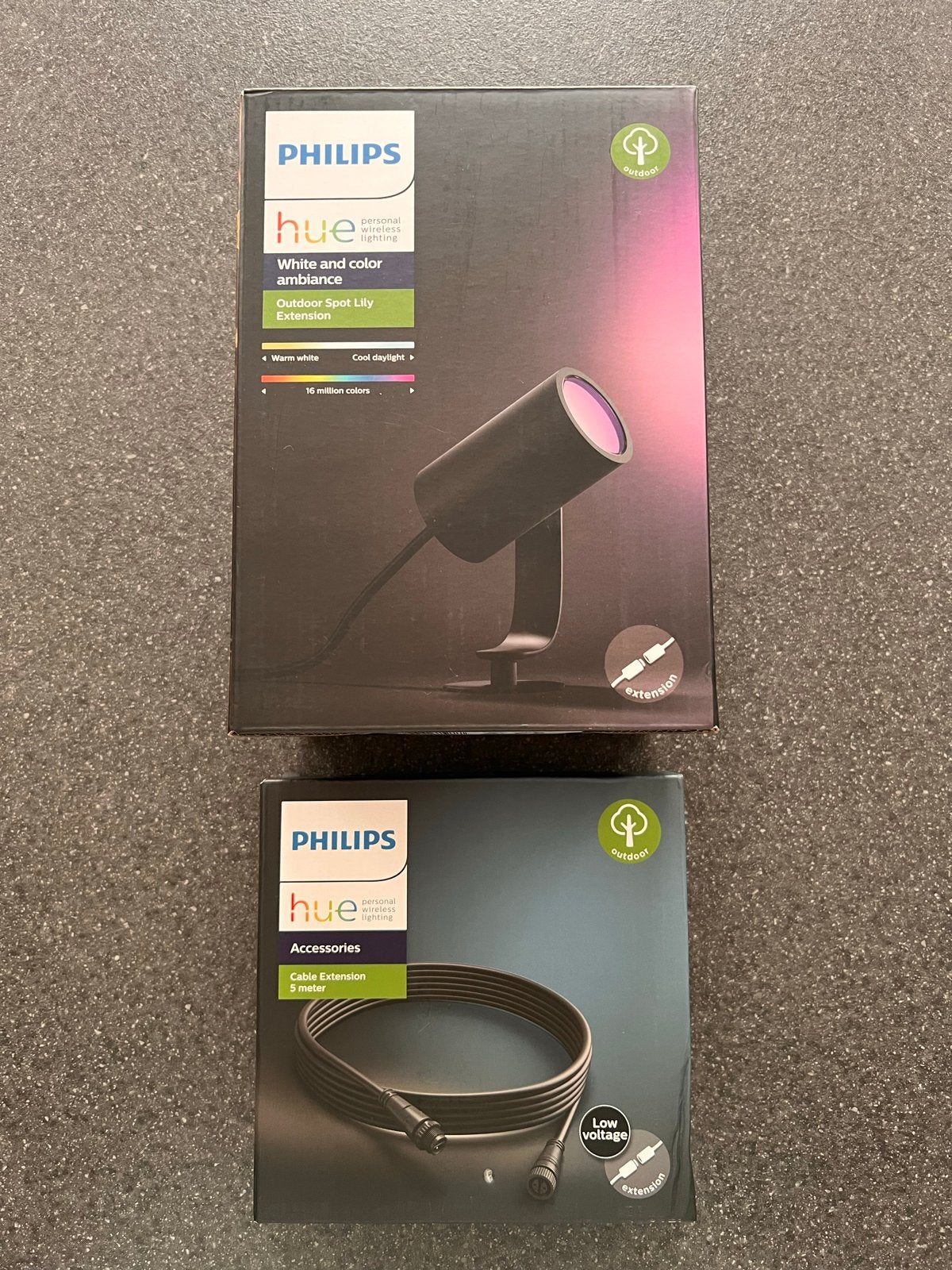 Philips Hue Outdoor Spot Lily Extension + 5m kabel, Huis en Inrichting, Ophalen, Nieuw