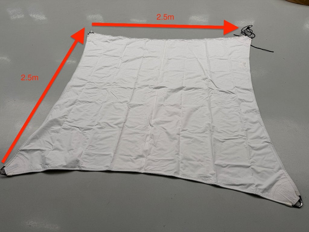 OUTLET DEAL! Schaduwdoek HQ8 2,5x2,5m Wit – Nieuw, Tuin en Terras, Partytenten, Ophalen, Nieuw, Minder dan 5 meter
