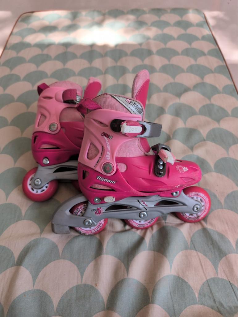Nijdam Junior verstelbare inline skates roze (maat 27-30), Ophalen, Verstelbaar, Gebruikt