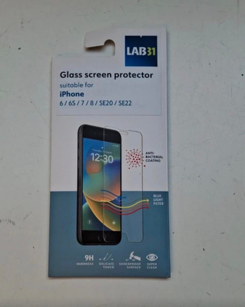 LAB31 Glazen Screenprotector voor iPhone 6/7/8/SE20/SE22, Telecommunicatie, Mobiele telefoons | Hoesjes en Frontjes | Apple iPhone