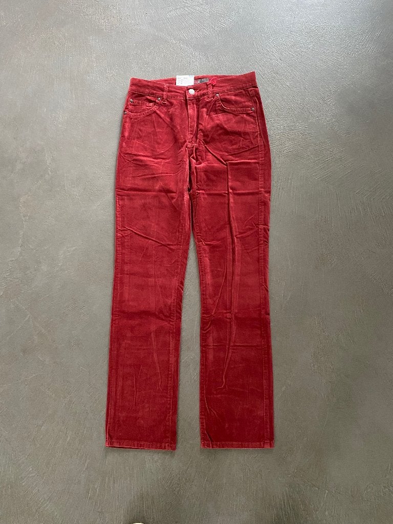 K305 Nieuw: Angels 36=S Broek Dolly L30 fluweel jeans rood, Kleding | Dames, Nieuw, Ophalen of Verzenden, Angels, Maat 36 (S)