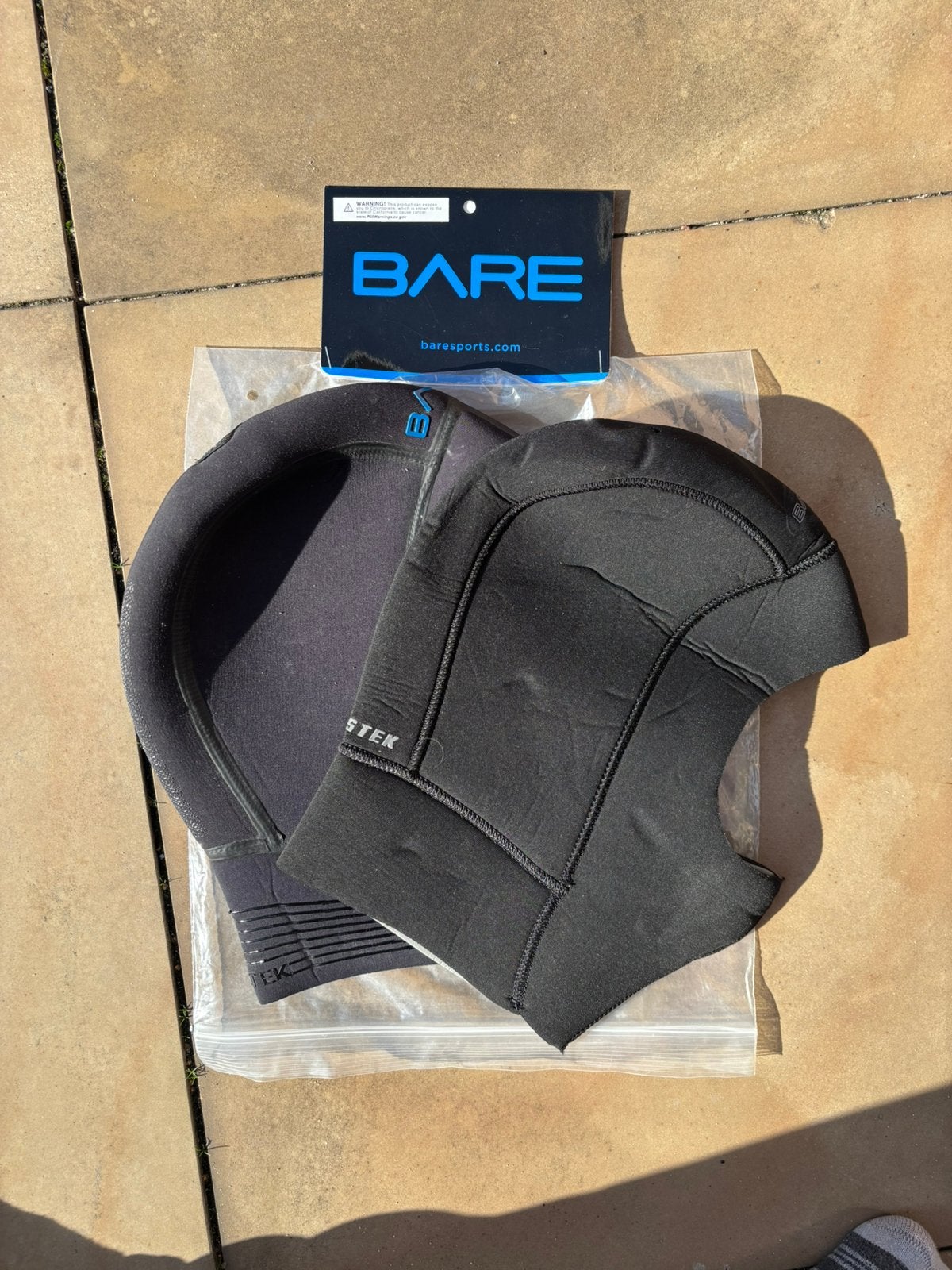 BARE 7 mm duikcap maat L – koudwater duiken / droogpak, Watersport en Boten, Ophalen of Verzenden, Zo goed als nieuw, Duikpak