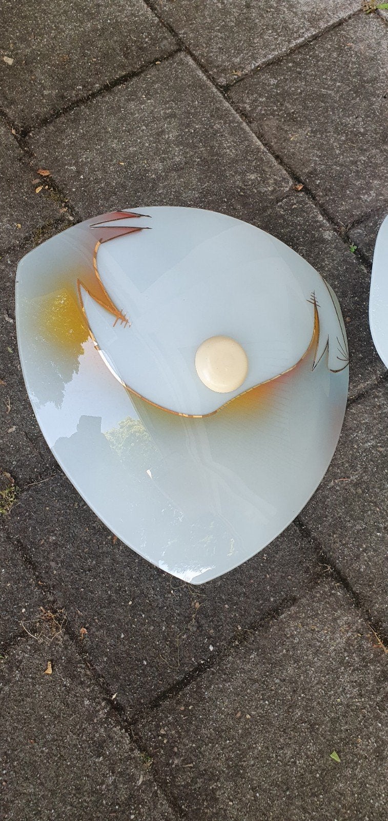 Set van 2 Vintage Plafondlampen - Jaren '70 Stijl, Huis en Inrichting, Lampen | Plafondlampen, Ophalen, Gebruikt, Meerkleurig