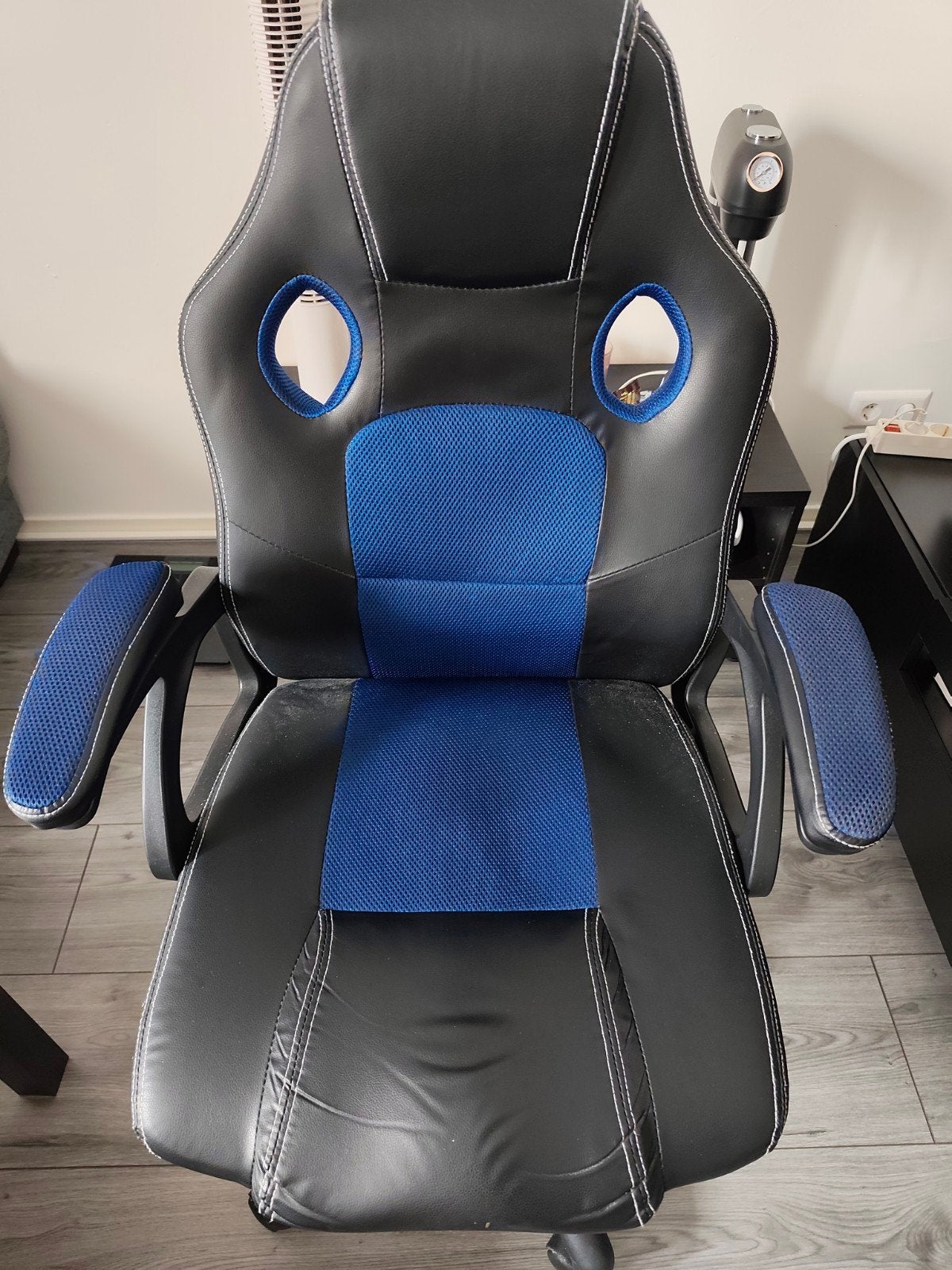 Tectake Racing & Gaming bureaustoel - zwart/blauw, Ophalen, Gebruikt, Zwart, Ergonomisch