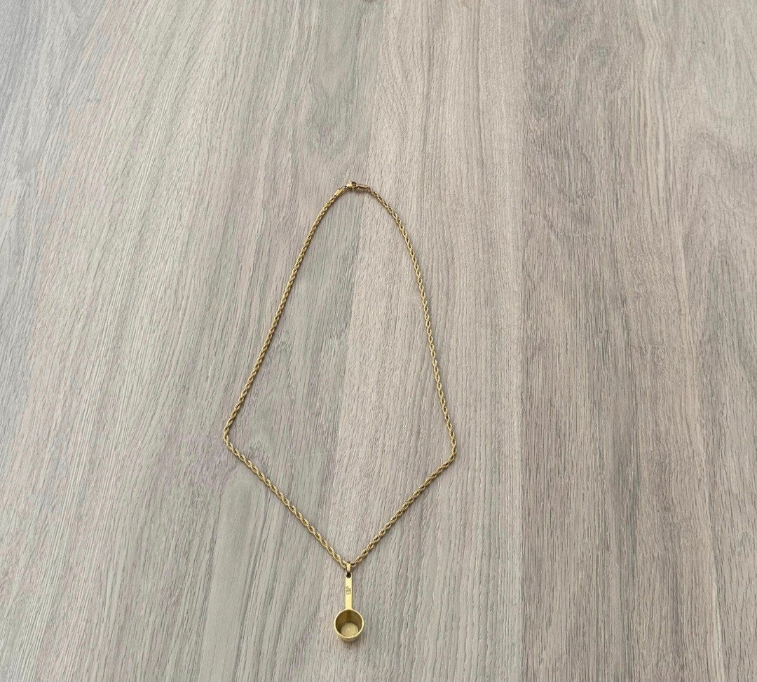 gouden scoop ketting clean nutrition, Ophalen of Verzenden, Nieuw, Goud, Goud