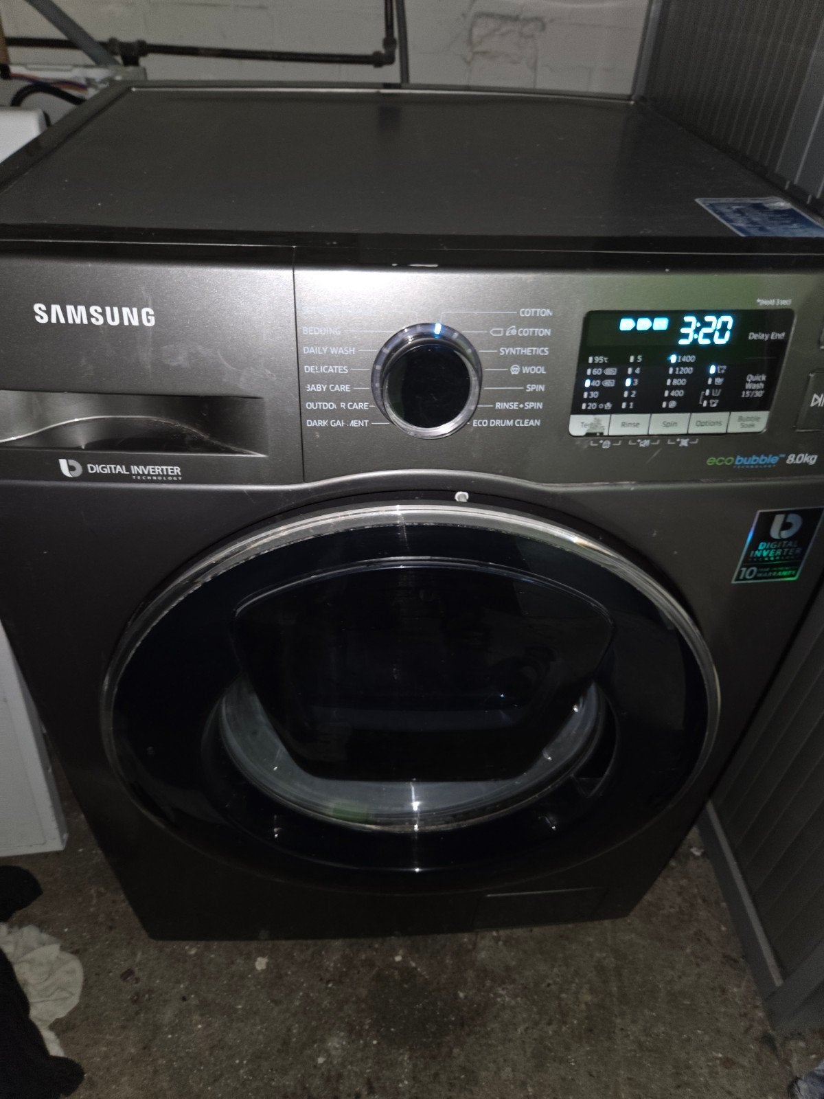 Samsung EcoBubble 8.0KG Wasmachine - Zo goed als nieuw, Ophalen, 1200 tot 1600 toeren, Zo goed als nieuw, Voorlader