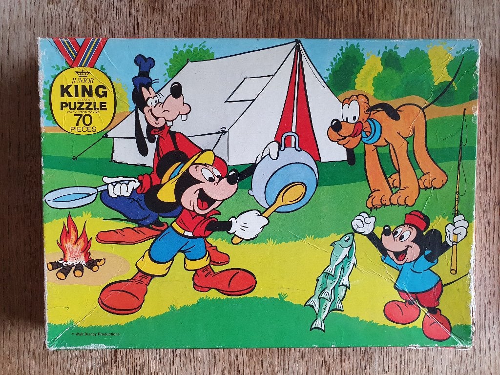 Walt Disney kinderpuzzel Goofy Pluto Mickey Mouse 70 stukjes, Ophalen of Verzenden, Meer dan 50 stukjes, Zo goed als nieuw, 4 tot 6 jaar