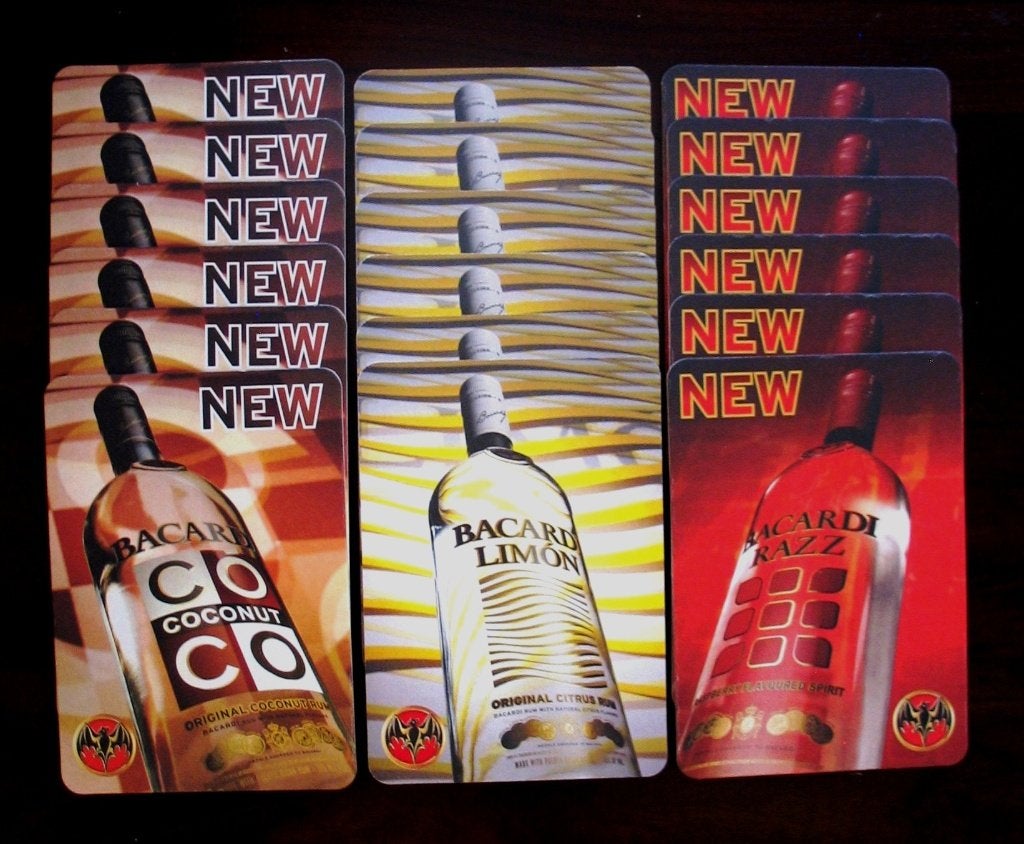 Bacardi Limón Razz Coco viltjes ( verpakt per 50 stuks ), Verzamelen, Ophalen, Nieuw, Gebruiksvoorwerp