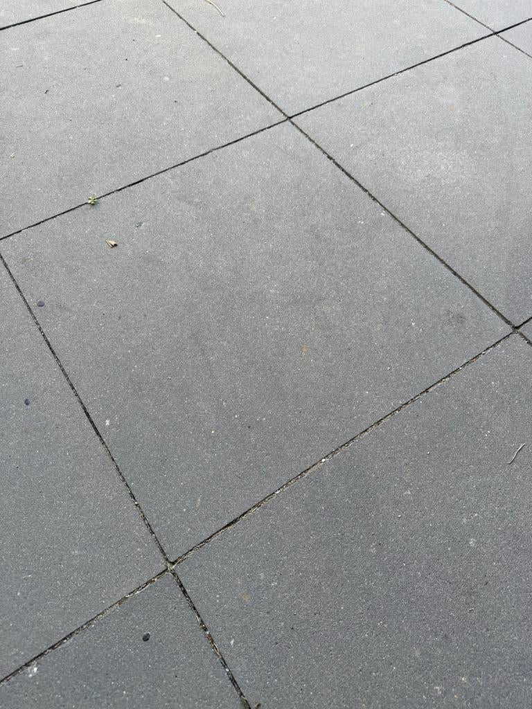 12 Antraciet Tuintegels 60x60 cm - Gebruikt, Tuin en Terras, Tegels en Klinkers, Ophalen, Gebruikt, 5 tot 10 m², Beton