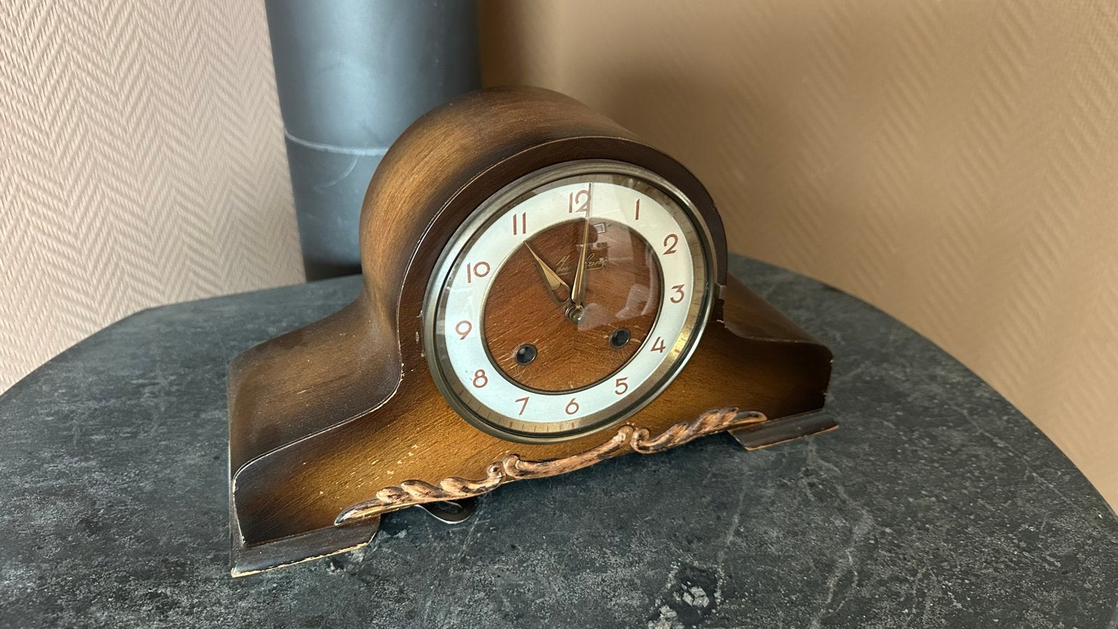Antieke Junghans schoorsteenklok - Houten mantelklok, Antiek en Kunst, Antiek | Klokken, Ophalen