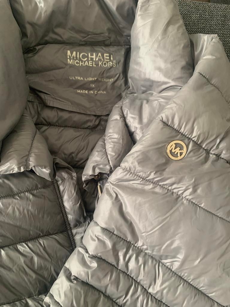 Michael Kors Ultra Lichtgewicht Jas - Maat 1X, Ophalen of Verzenden, Zo goed als nieuw, Maat 46/48 (XL) of groter, Grijs